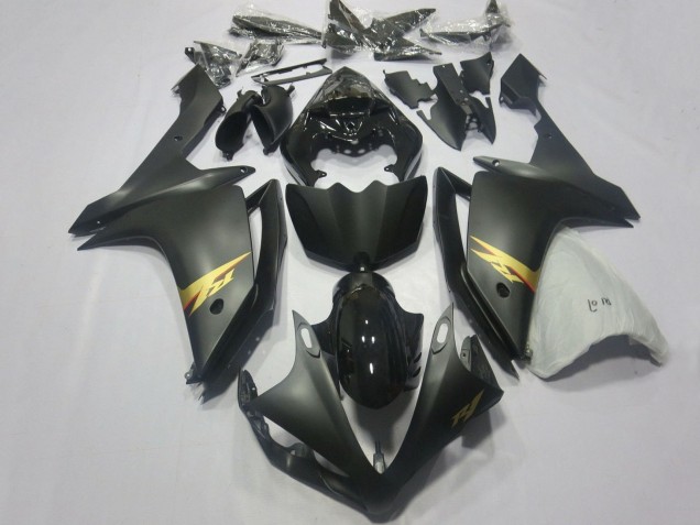 2007-2008 Glossy Black Matte Black Gold Decal Yamaha YZF 1000 R1 Motorcycle Fairings UK