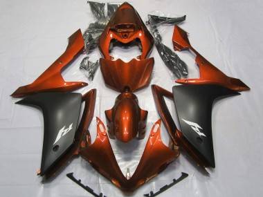 Buy 2007-2008 Orange Matte Black Yamaha YZF 1000 R1 Motorcycle Fairings UK