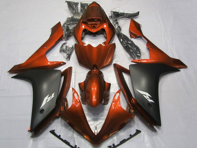2007-2008 Orange Matte Black Yamaha YZF 1000 R1 Motorcycle Fairings UK