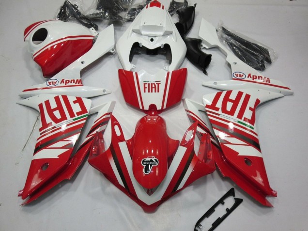 2007-2008 White Red Fiat Yamaha YZF 1000 R1 Motorcycle Fairings UK