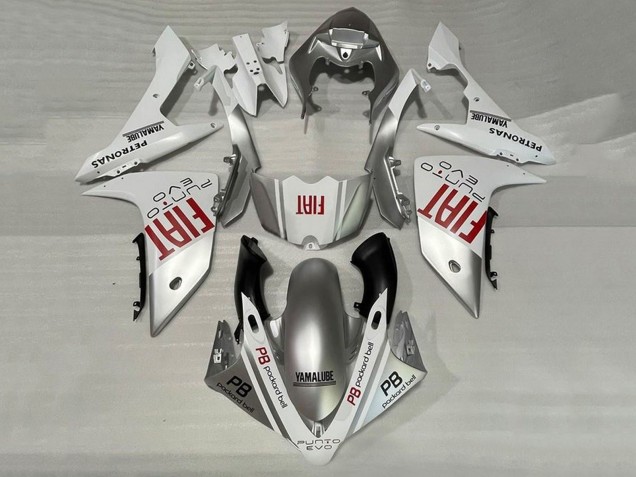 2007-2008 Silver White Red Fiat Yamaha YZF 1000 R1 Motorcycle Fairings UK