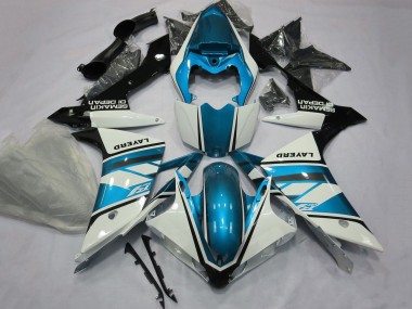 Buy 2007-2008 White Light Blue Black Layerd Yamaha YZF 1000 R1 Motorcycle Fairings UK