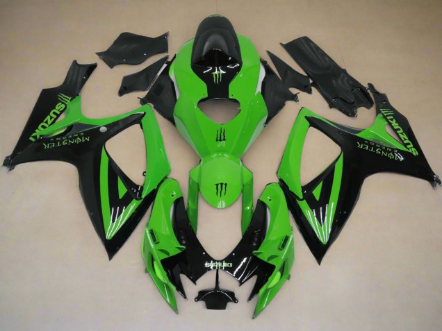 2006-2007 Green Black Monster Suzuki GSXR 600 / GSXR 750 Motorcycle Fairings UK