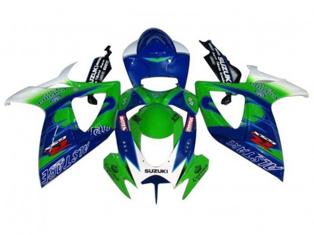 2006-2007 White Blue Green Alstare Suzuki GSXR 600 / GSXR 750 Motorcycle Fairings UK