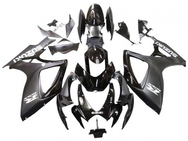 2006-2007 Matte Black Glossy Black White Suzuki GSXR 600 / GSXR 750 Motorcycle Fairings UK