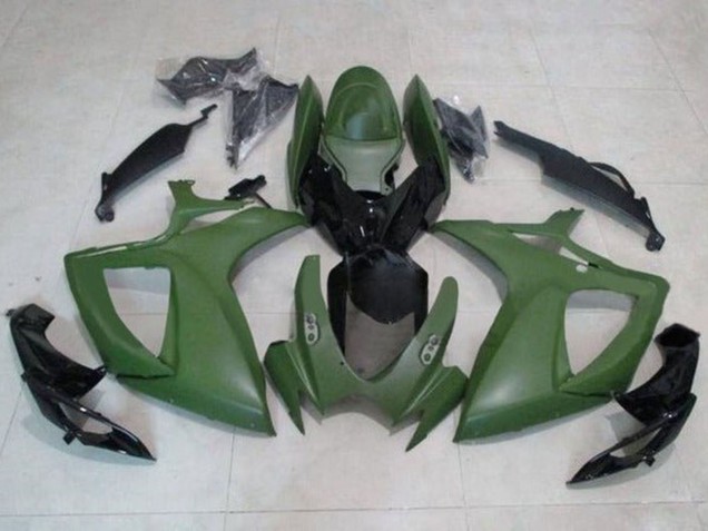 2006-2007 Army Green Glossy Black Suzuki GSXR 600 / GSXR 750 Motorcycle Fairings UK