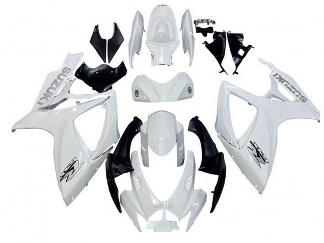 2006-2007 White Black Suzuki GSXR 600 / GSXR 750 Motorcycle Fairings UK