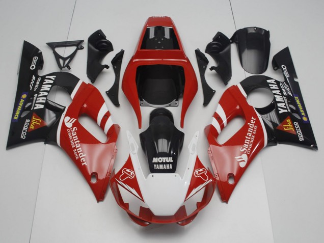 1998-2002 Red White Black Motul Santander Yamaha YZF R6 Motorcycle Fairings UK