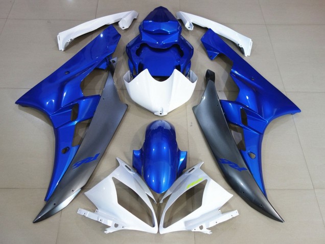 2006-2007 White Blue Matte Black Yamaha YZF R6 Motorcycle Fairings UK