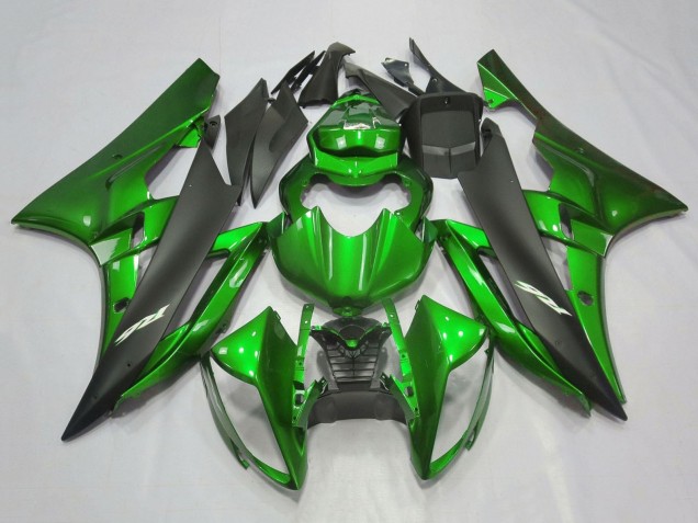 2006-2007 Green Matte Black Yamaha YZF R6 Motorcycle Fairings UK