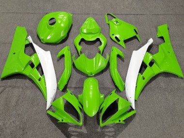 Buy 2006-2007 Green White Yamaha YZF R6 Motorcycle Fairings UK