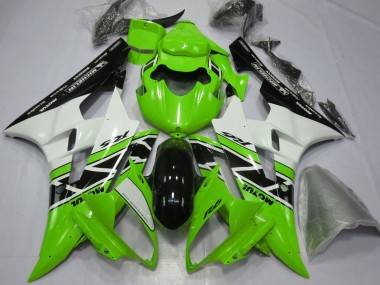 Buy 2006-2007 Green White Glossy Black Yamaha YZF R6 Motorcycle Fairings UK
