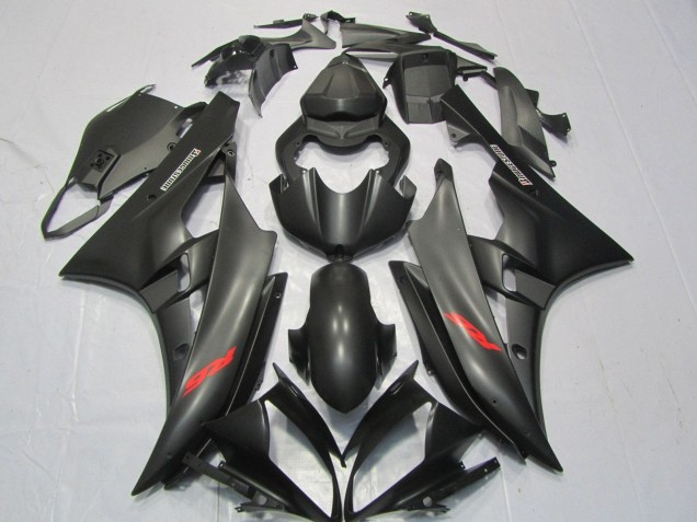 2006-2007 Matte Black Red Decals Yamaha YZF R6 Motorcycle Fairings UK