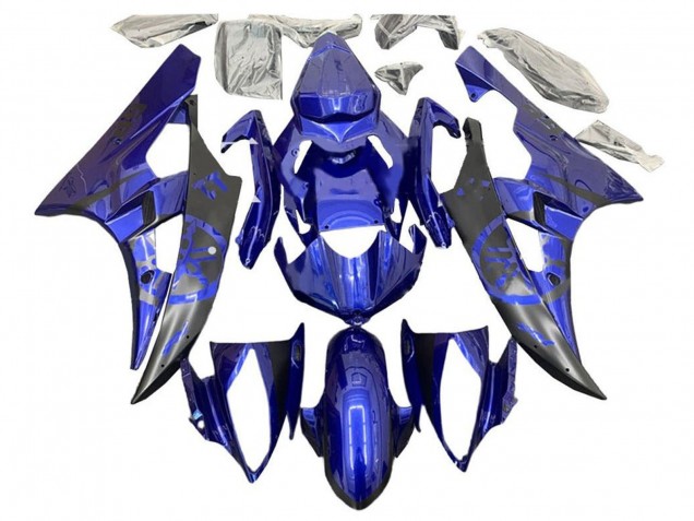 2006-2007 Blue Matte Black Yamaha YZF R6 Motorcycle Fairings UK