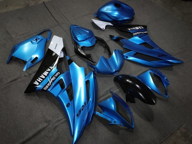 2006-2007 Blue Glossy Black White Yamaha YZF R6 Motorcycle Fairings UK