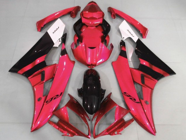 2006-2007 White Red Glossy Black Yamaha YZF R6 Motorcycle Fairings UK