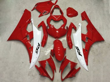 Buy 2006-2007 White Red Yamaha YZF R6 Motorcycle Fairing Kits UK
