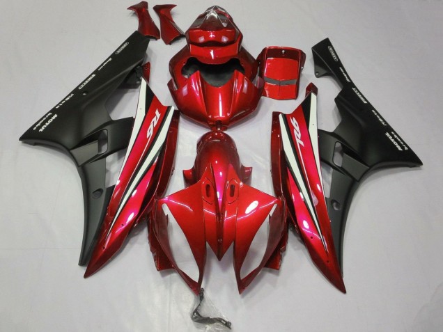 2006-2007 Red White Matte Black Motul Yamaha YZF R6 Motorcycle Fairings UK