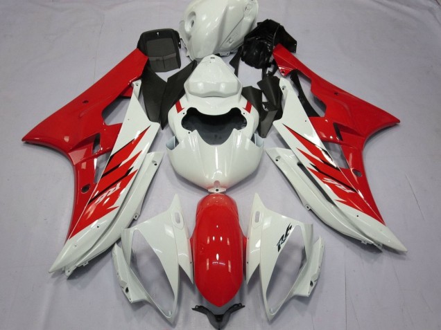 2006-2007 White Red Yamaha YZF R6 Motorcycle Fairing UK