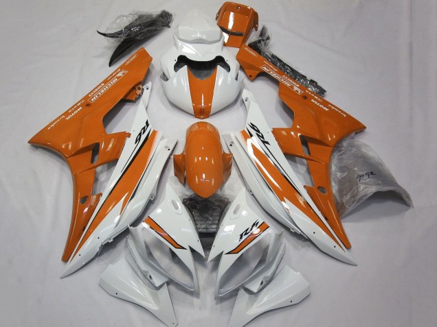 2006-2007 White Orange Yamaha YZF R6 Motorcycle Fairings UK