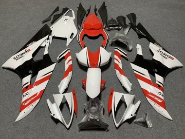 Buy 2006-2007 White Orange Glossy Black Stripe Yamaha YZF R6 Motorcycle Fairings UK