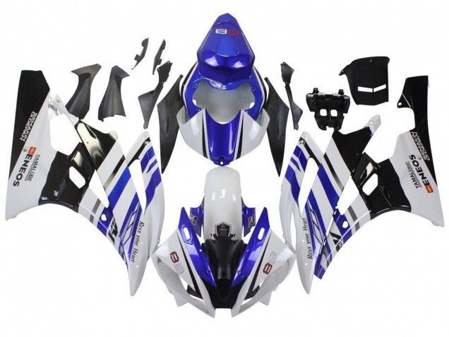 2006-2007 White Blue Black ENEOS Yamalube Yamaha YZF R6 Motorcycle Fairings UK