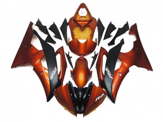 2008-2016 Orange Matte Black Yamaha YZF R6 Motorcycle Fairings UK