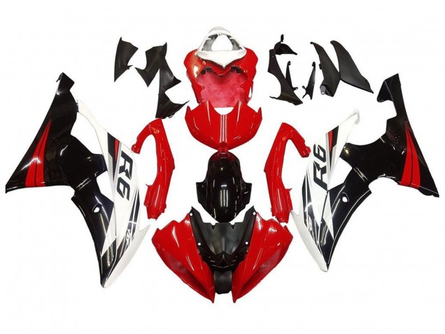 2008-2016 White Red Glossy Black Yamaha YZF R6 Motorcycle Fairing Kits UK