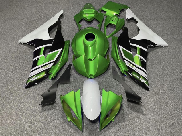 2008-2016 White Green Glossy Black Stripe Yamaha YZF R6 Motorcycle Fairings UK