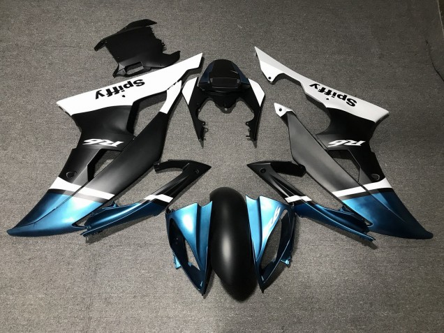 2008-2016 White Blue Matte Black Spiffy Yamaha YZF R6 Motorcycle Fairings UK