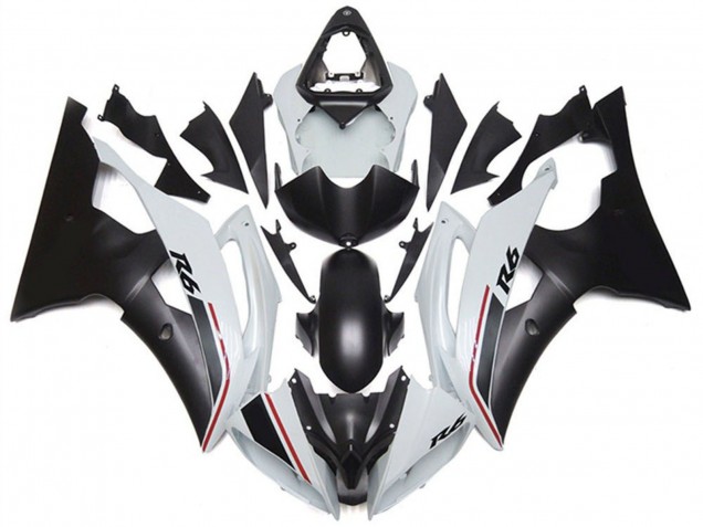 2008-2016 White Matte Black Red Yamaha YZF R6 Motorcycle Fairing UK