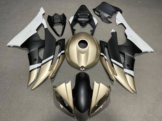 2008-2016 White Gold Matte Black Yamaha YZF R6 Motorcycle Fairings UK