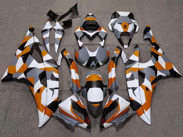 2008-2016 White Orange Grey Black Camouflage Yamaha YZF R6 Motorcycle Fairings UK