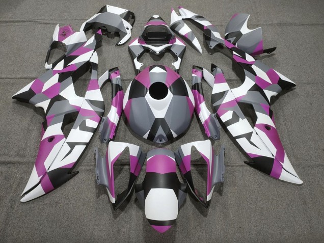 2008-2016 White Pink Grey Black Camouflage Yamaha YZF R6 Motorcycle Fairings UK