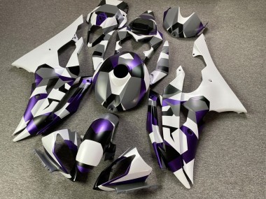Buy 2008-2016 White Purple Grey Black Camouflage Yamaha YZF R6 Motorcycle Fairings UK