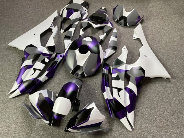 2008-2016 White Purple Grey Black Camouflage Yamaha YZF R6 Motorcycle Fairings UK