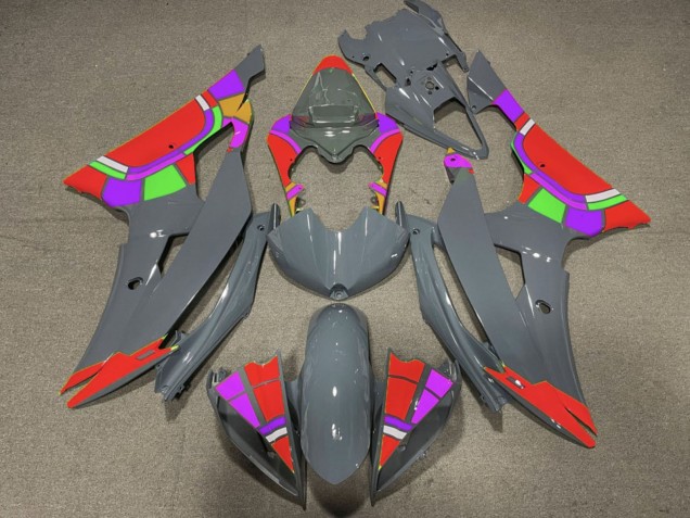 2008-2016 Nardo Grey Red Color Wheel Yamaha YZF R6 Motorcycle Fairings UK