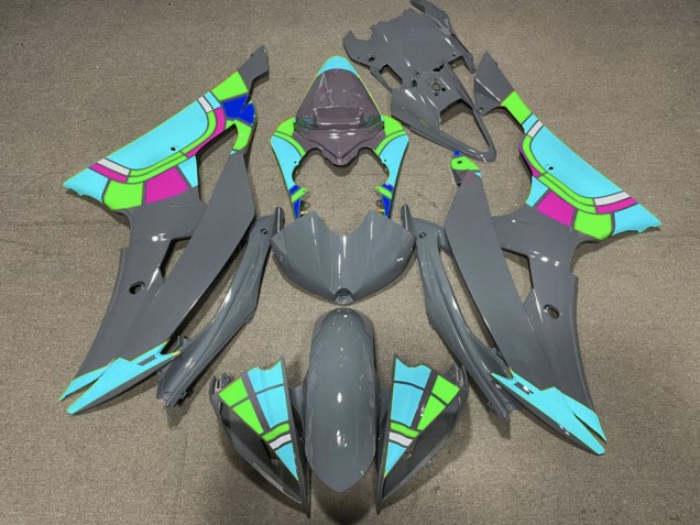 2008-2016 Nardo Grey Turquoise Blue Color Wheel Yamaha YZF R6 Motorcycle Fairings UK