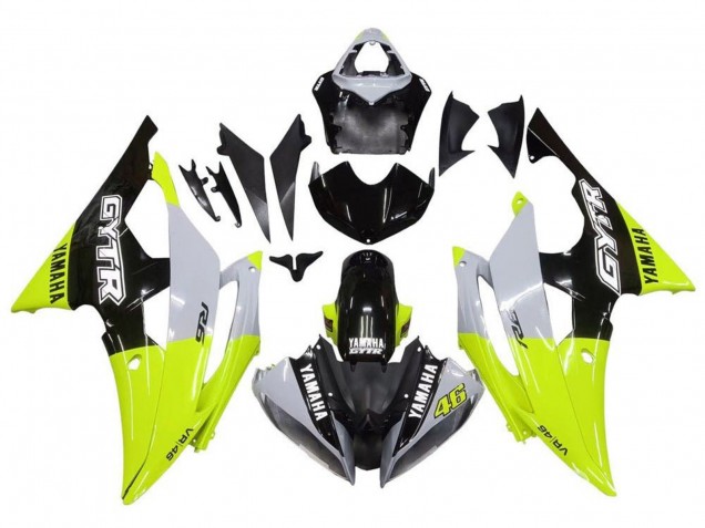2008-2016 White Green Glossy Black GYTR Yamaha YZF R6 Motorcycle Fairings UK