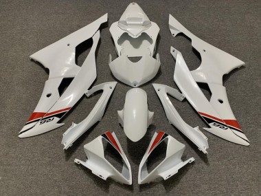 Buy 2008-2016 Pearl White Red Yamaha YZF R6 Motorcycle Fairings Kits UK