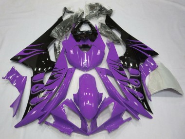 Buy 2008-2016 Purple Glossy Black Flame Yamaha YZF R6 Motorcycle Fairings UK