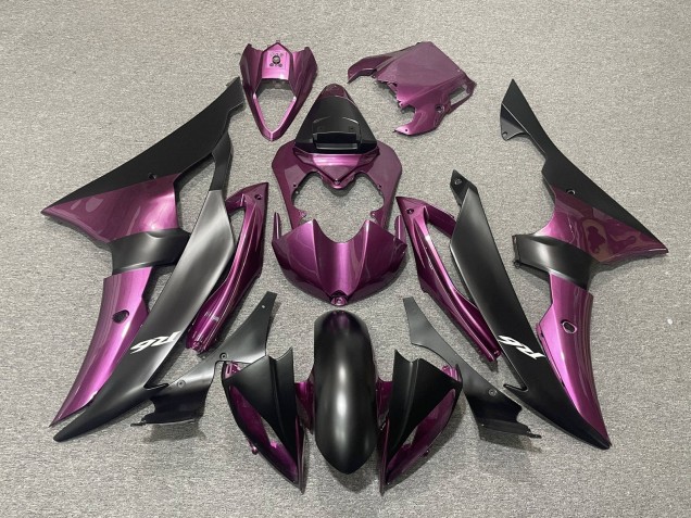 2008-2016 Purple Matte Black Yamaha YZF R6 Motorcycle Fairings UK