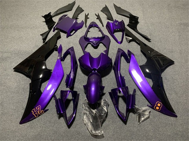 2008-2016 Purple Glossy Black 24 Yamaha YZF R6 Motorcycle Fairings UK