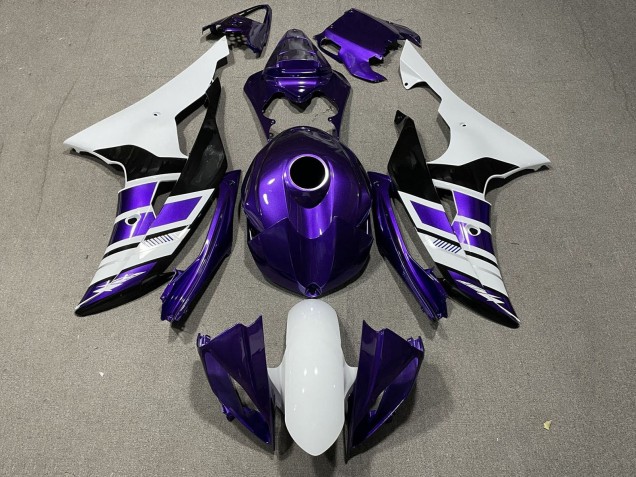 2008-2016 White Purple Black Stripe Yamaha YZF R6 Motorcycle Fairings UK