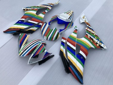 Buy 2008-2016 White Blue Green Yellow Red Rainbow Stripe Yamaha YZF R6 Motorcycle Fairings UK