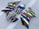 2008-2016 White Blue Green Yellow Red Rainbow Stripe Yamaha YZF R6 Motorcycle Fairings UK