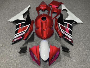 Buy 2008-2016 White Red Glossy Black Stripe Yamaha YZF R6 Motorcycle Fairings UK