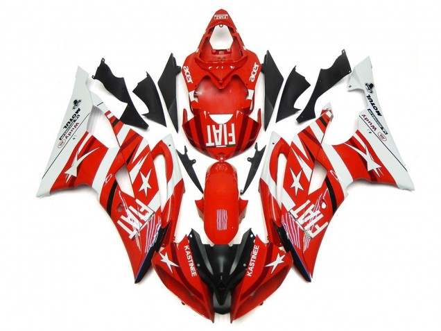 2008-2016 White Red Black Fiat Yamaha YZF R6 Motorcycle Fairings UK