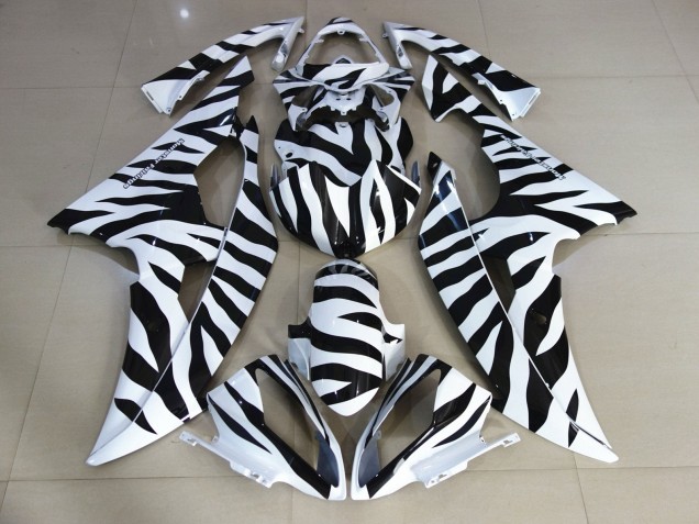 2008-2016 White Black Zebra Yamaha YZF R6 Motorcycle Fairings UK