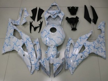 Buy 2008-2016 White Light Blue Lightning Yamaha YZF R6 Motorcycle Fairings UK